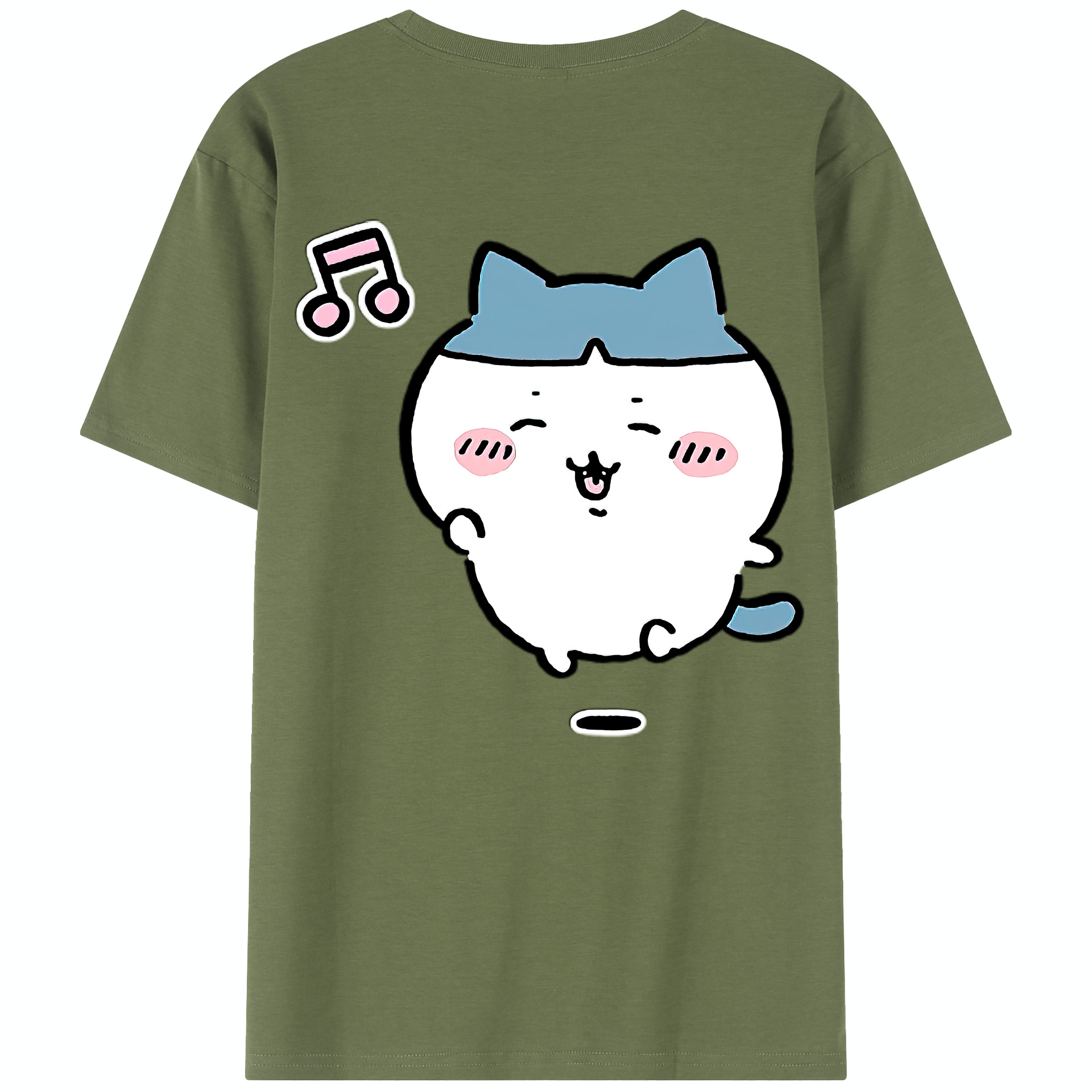 （画像用） ちいかわ ハチワレ Chii-kawa hachiware 綿100％半袖Tシャツ（背面プリント）